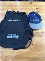 Seahawks Backpack and Hat