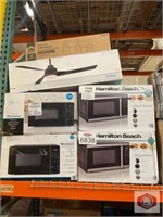 (6 pcs) assorted microwaves, ceiling fans, and