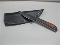 6" Damascus Knife W/Sheath
