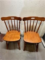 Pair of Matching Wood Dinner Chairs