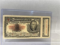 1936 Democratic national convention ticket unused