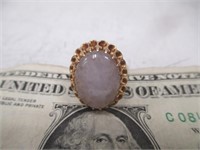 Vintage 14K Marked Ring w/ Stone - Size 7 -