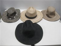 Four Hats Various Sizes Observed Wear To One Hat