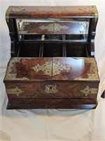 Antique English Victorian Tantalus with rosewood &