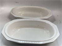 Set of Two Pfaltzgraff HERITAGE WHITE Oval
