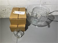 PUNCH BOWL WITH 12 PUNCH GLASSES