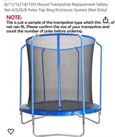 Round Trampoline Replacement Safety Net