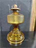 Amber Colored Glass Antique Oil Lamp Base