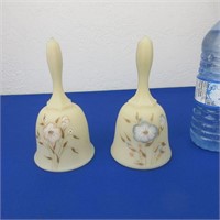Two Fenton Hand Painted Bells 6.25" High