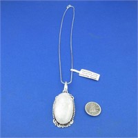 White Rainbow Pendant Necklace with Chain