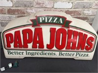 PAPA JOHNS CAR TOP SIGN FOR DELIVERY DRIVERS.