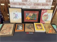 BOX LOT: 8 PIECES ASSORTED FRAMED ADVERTISE-