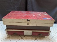 RUSTIC 2 DRAWER WOODEN TRUNK WITH WHEELS