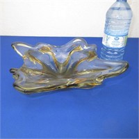 Mid Century Modern Art Glass Bowl 10.5" D