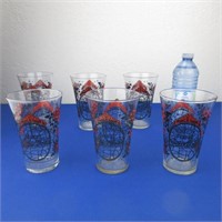 Set of 6 Coca Cola Stained Glass Drinking Glasses
