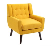$232 - UIXE Yellow Accent Chair, Linen Armchair