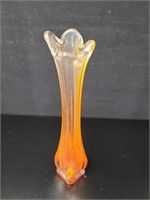 Murano Orange & Clear Vase 1960s