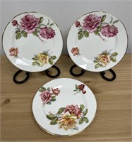 3 Hammersley Morgan Rose Bone China Side plates