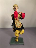Vtg Indonesian Fabric Dancer Statue 6 3/4" in
