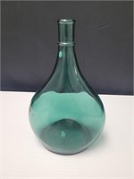 Green Glass Tear Drop bottle vtg