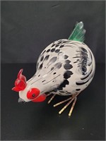Ceramic & Glass Rooster Sculpture