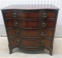 Antique Georgian Serpentine Flame Chest Drawers