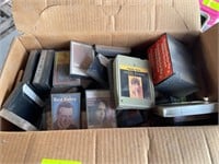 Cassette & 8 Track Tapes, qty 1 box