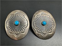 Vintage Navajo Lawrence Ohmsatte LO Sterling earri