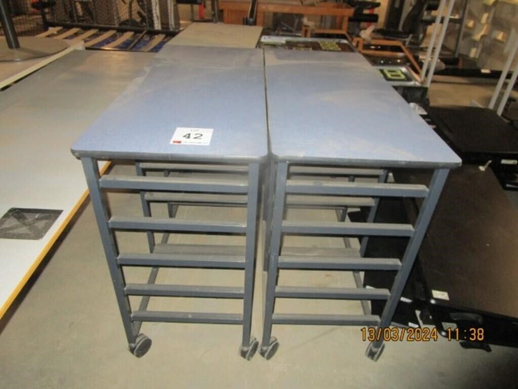 3 x assorted portable storage tables