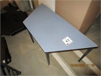 2 x Laminated trapezium type class room tables