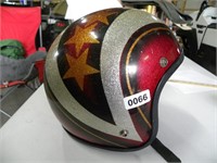 Vintage star and sparkle motorcycle helmet
