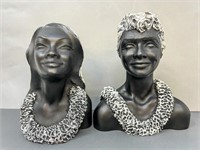 2 Frank Shirman Mini Busts Made of Hawaii Black