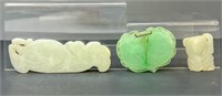 Lot of 3 Carved Jade Pieces