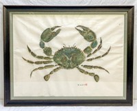 Framed Crab Gyotaku by Dane Kai Kondo 07', 32"x25"