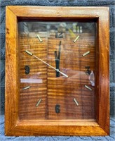 Koa Wood Clock, 10"x8", working condition.