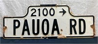 2100 Pauoa Road Street Sign Vintage 24"x9"