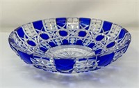 Blue/Clear Cut  Glass/Crystal Bowl, 8.5"