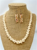 Niihau Shell Earrings & Pikake Necklace Single