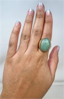 Heavy 14k Jade Men's Ring, 11.84g, Size 8