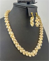 Niihau Shell Necklace 16" Length and Earrings 1"