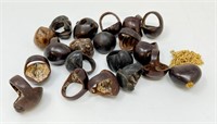 20pcs Kukui Nut Rings & Pendants
