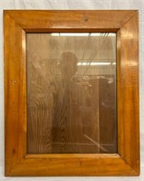 Antique Koa Wood Frame with Glass, 26.5"x21"