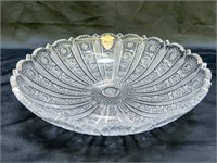 Iris Lead Crystal Hand-Cut Bowl Czechoslovakia,