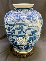 Arita Blue/White Large Vase with Branches,