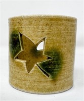 Maple Leaf Candle Pottery Art, 2" Height