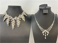 2 Crystal Costume Necklaces