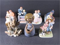 Seven Collectible Figurines - 5 are Norman Rockwel