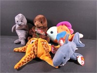 Five Beanie Babies with Tags Who Like the Water