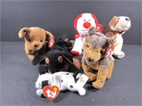 Five Doggie Beanie Babies and One Teenie Beanie