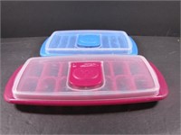 Two Joie Ice Cube Trays - One Pink and One Blue